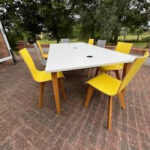 2400×1200 mm meeting table with 8 chairs £695+ VAT