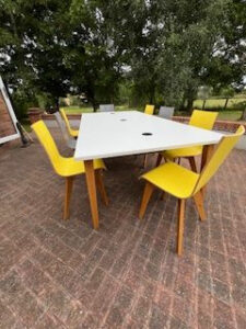 2400×1200 mm meeting table with 8 chairs £695+ VAT