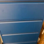 Used silverline 4 drawer side filing cabinet blue metal with keys