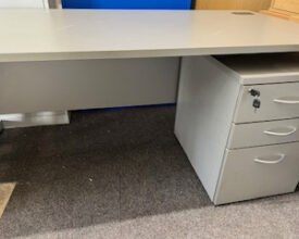 Used Desk Silver Finish With Ped – £99 + VAT