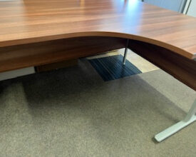 Right hand desk1600 mm x1200 mm walnut finish