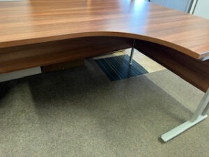 Right hand desk1600 mm x1200 mm walnut finish