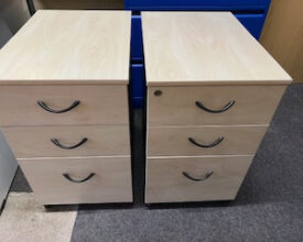 Two used pedestal drawers